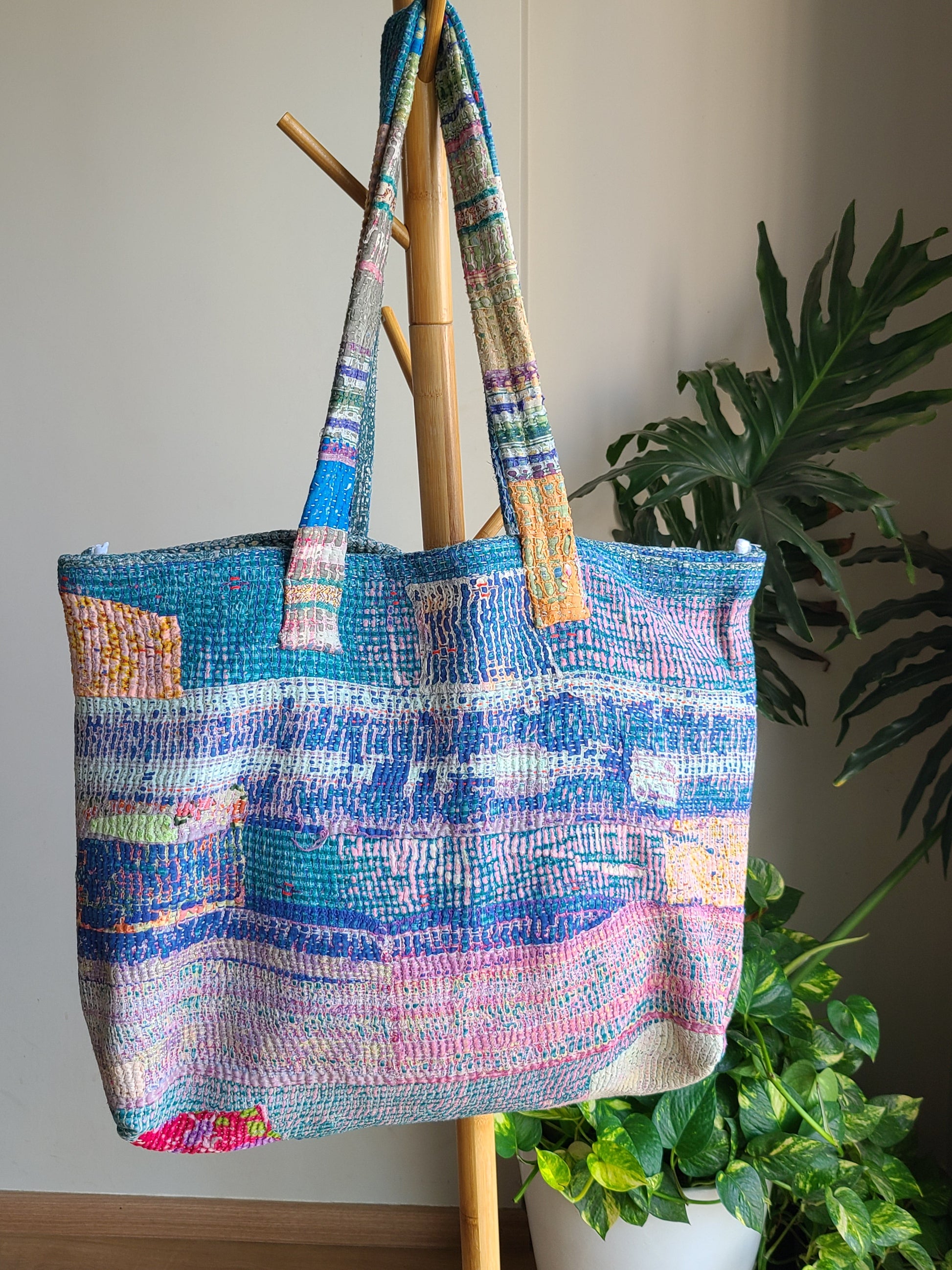 Multi-colour pastel cotton Travel Tote - My Store