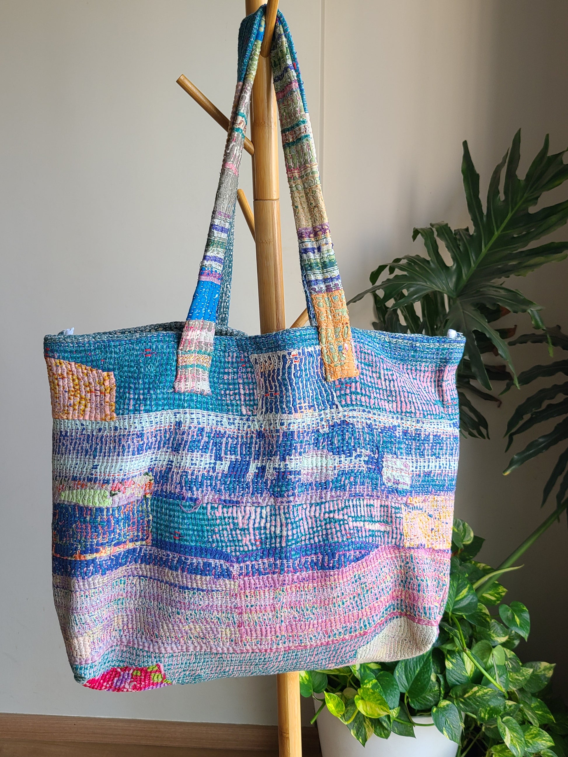 Multi-colour pastel cotton Travel Tote - My Store