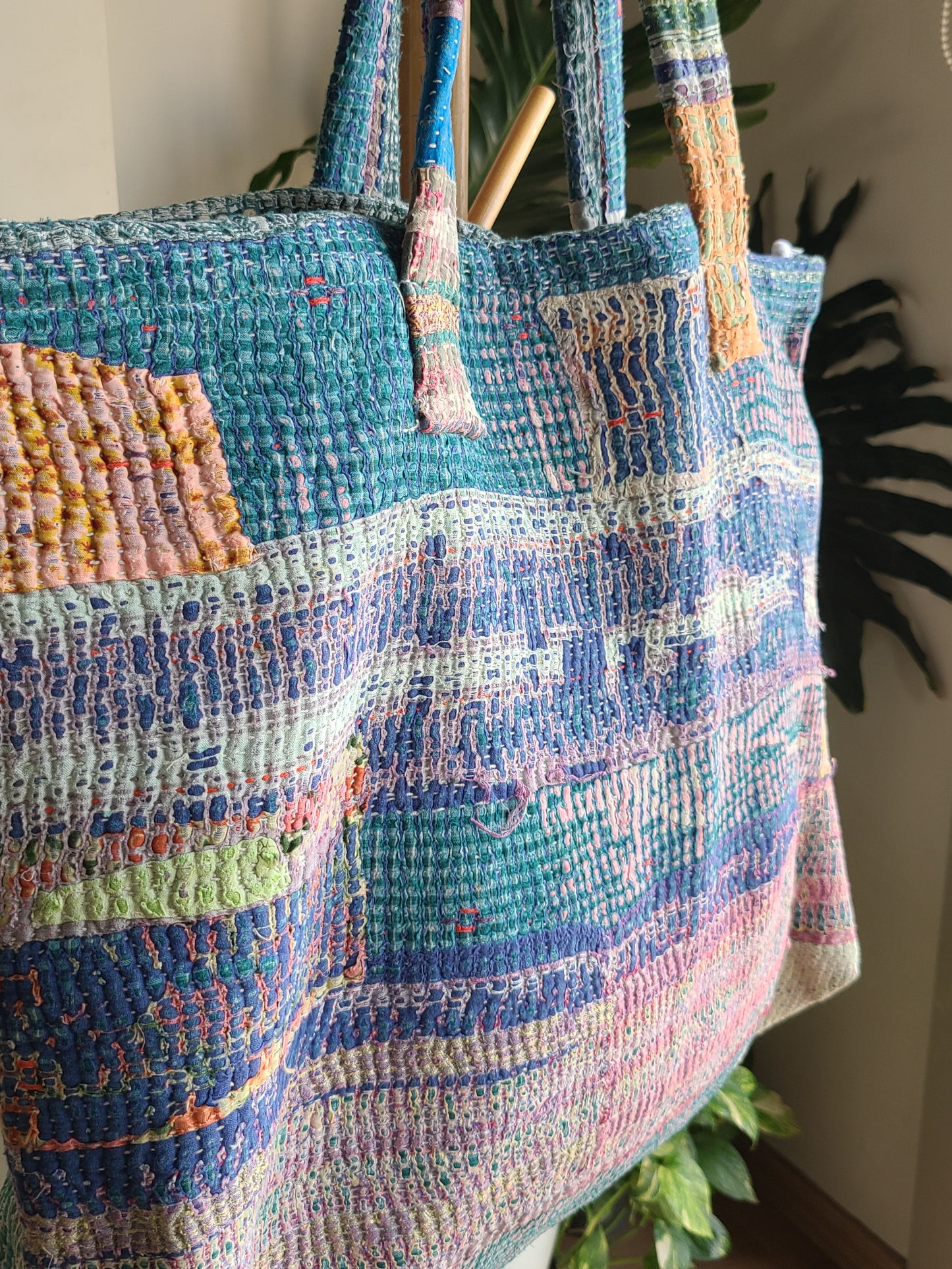 Multi-colour pastel cotton Travel Tote - My Store