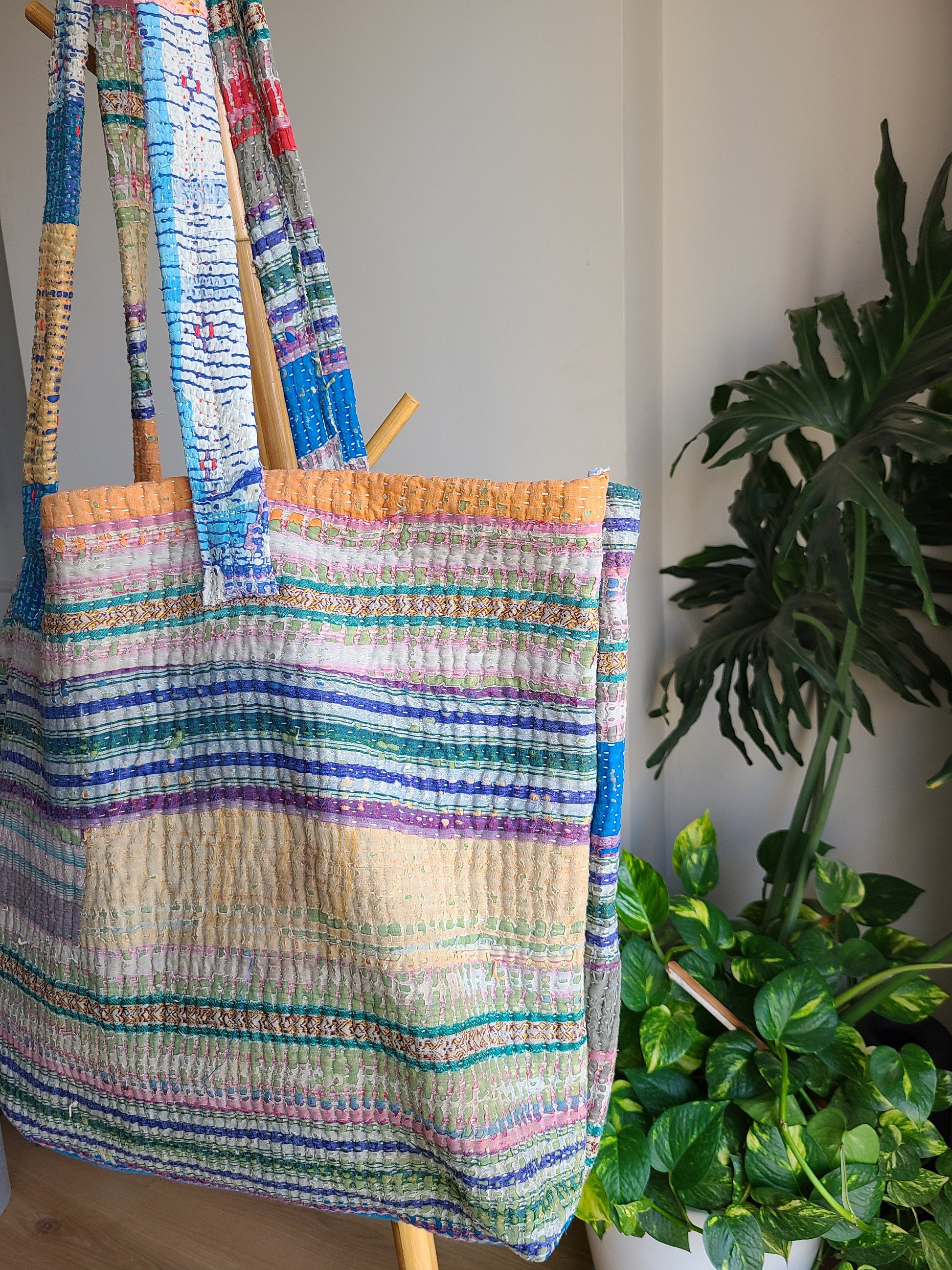 Multi-colour pastel cotton Travel Tote - My Store