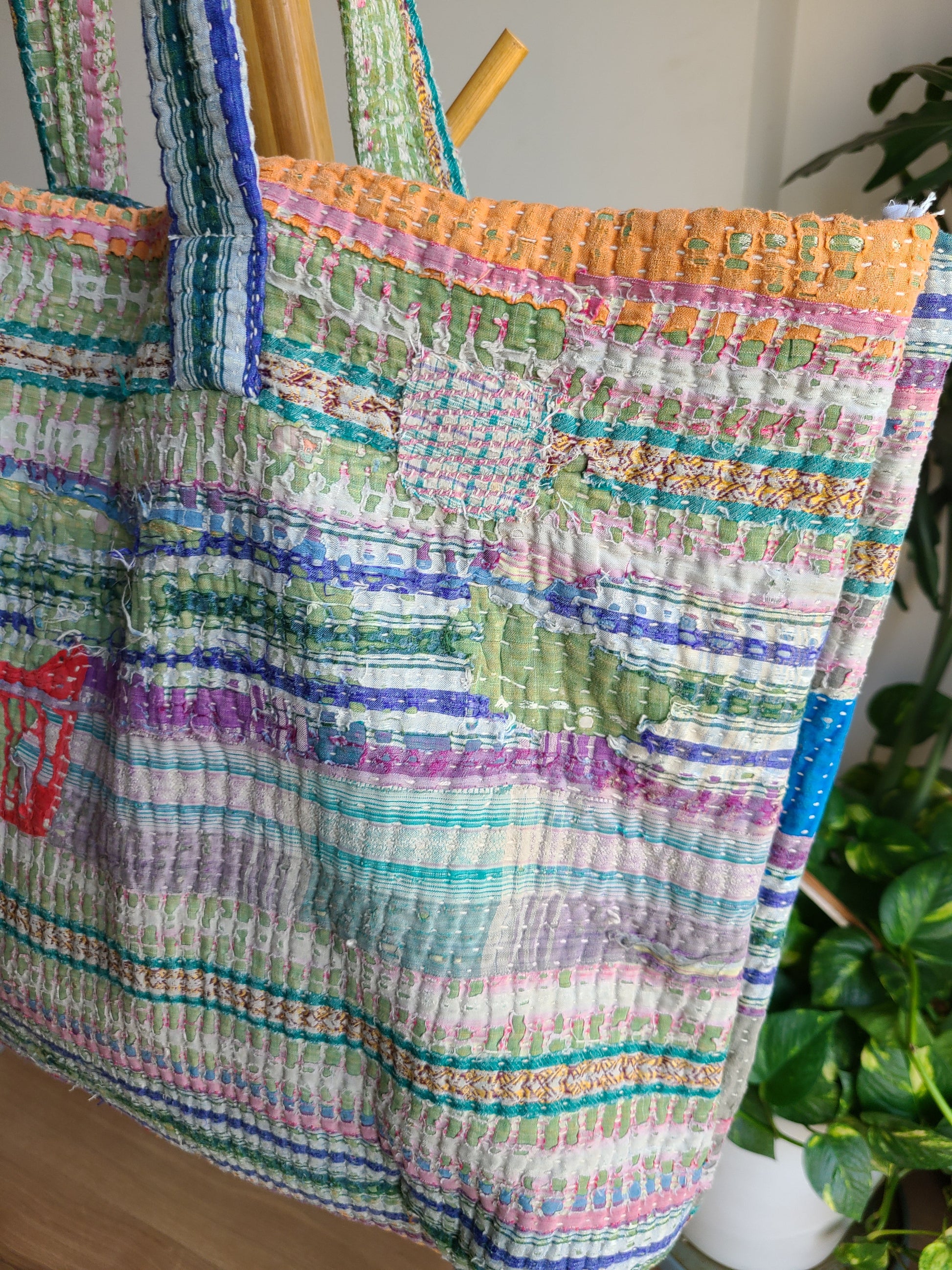 Multi-colour pastel cotton Travel Tote - My Store