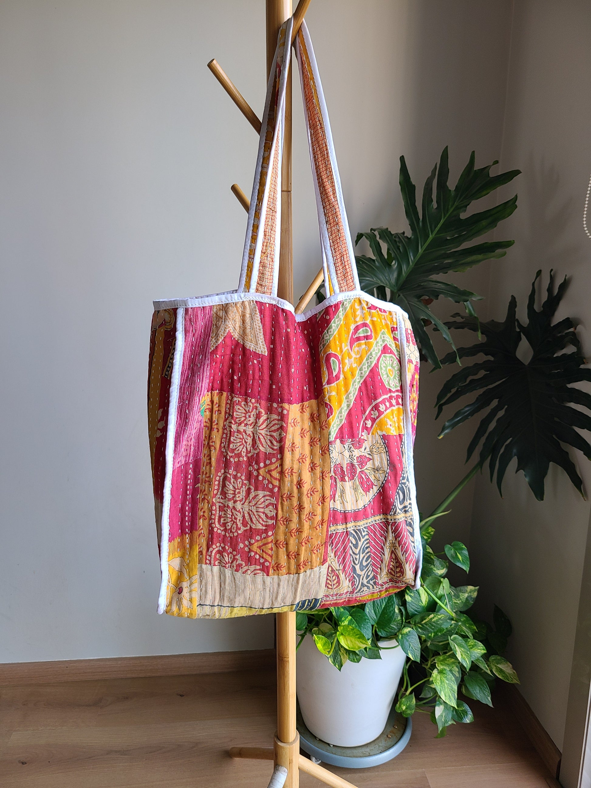 Multi- colour patchwork Cotton Tote - My Store