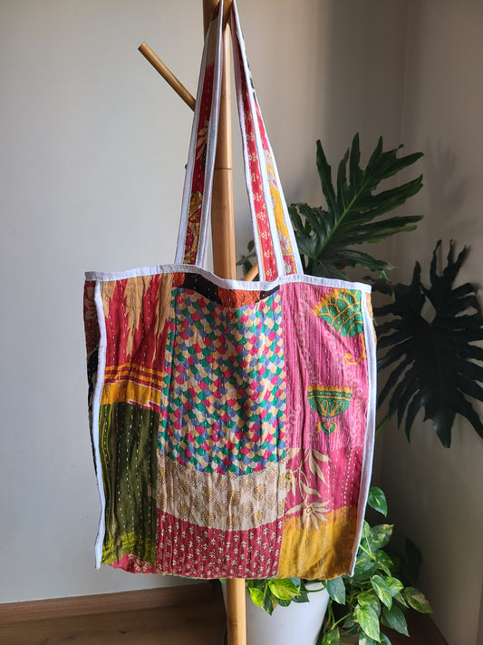 Multi- colour patchwork Cotton Tote - My Store