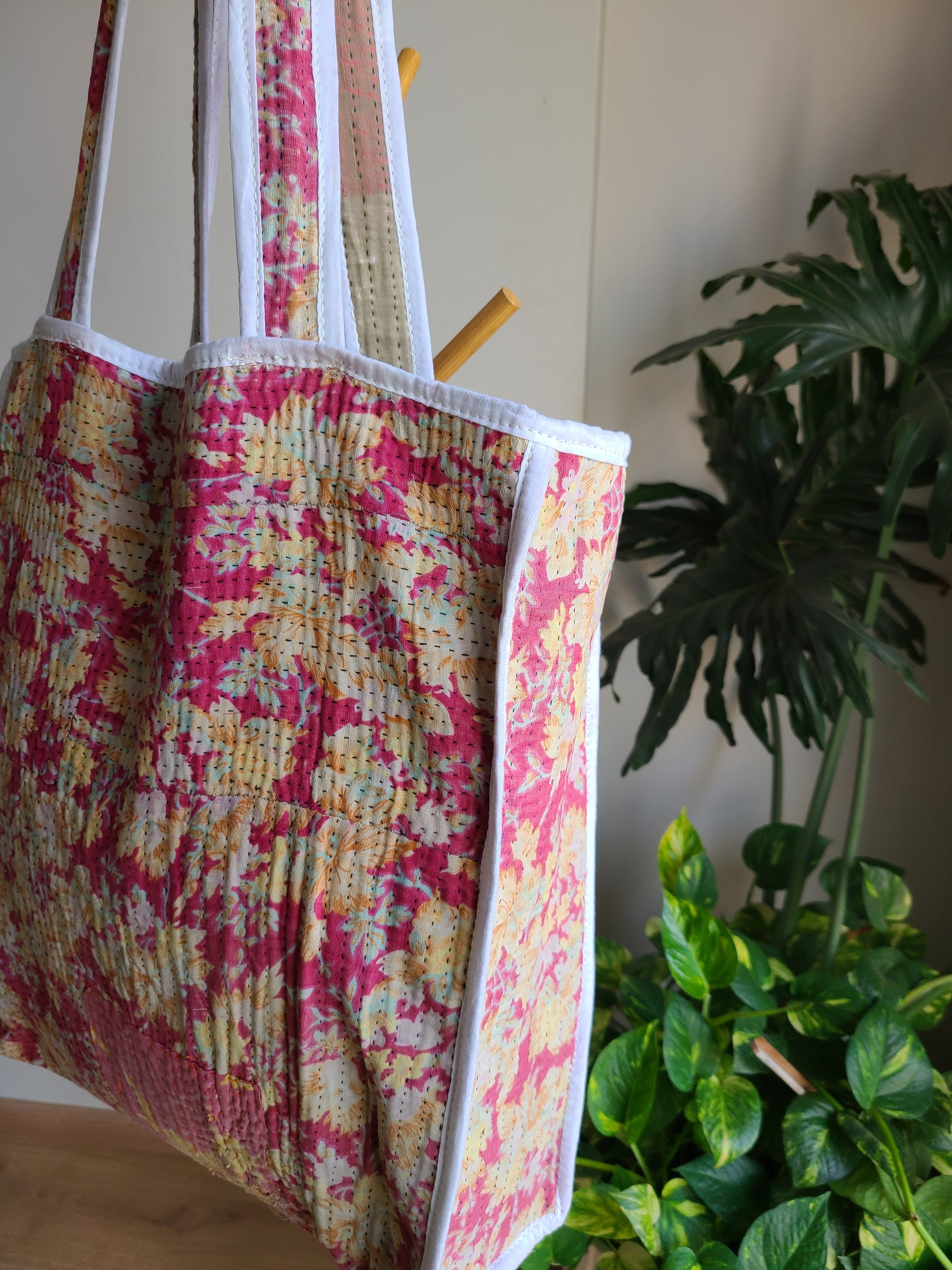 Multi- colour patchwork Cotton Tote - My Store