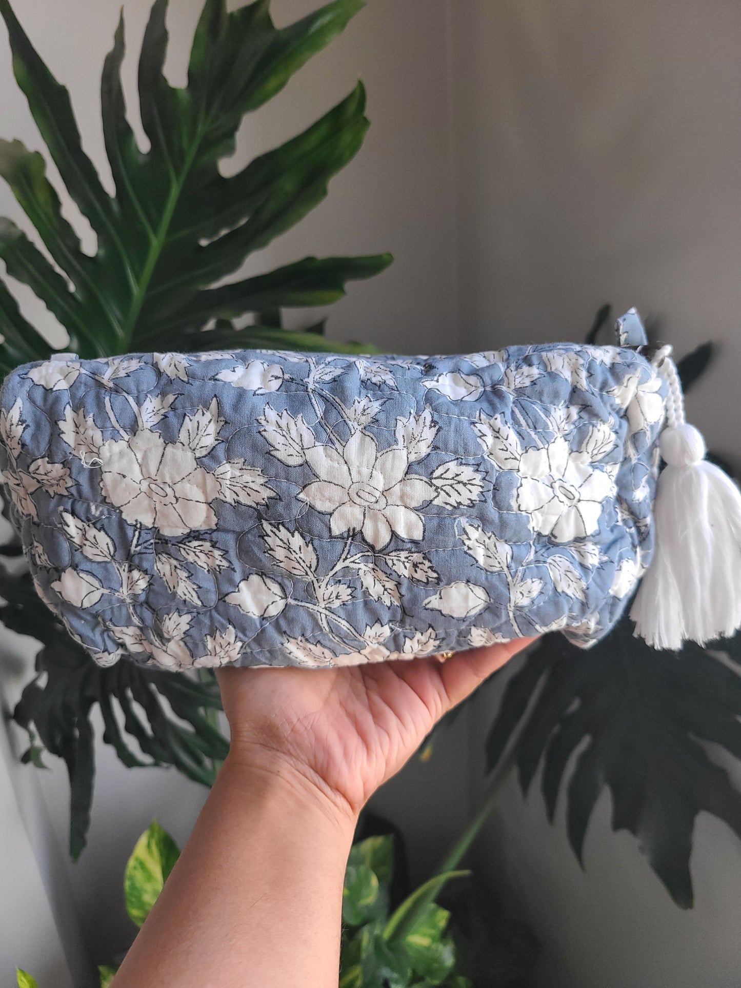 Floral Block printed Travel Pouch - My Store