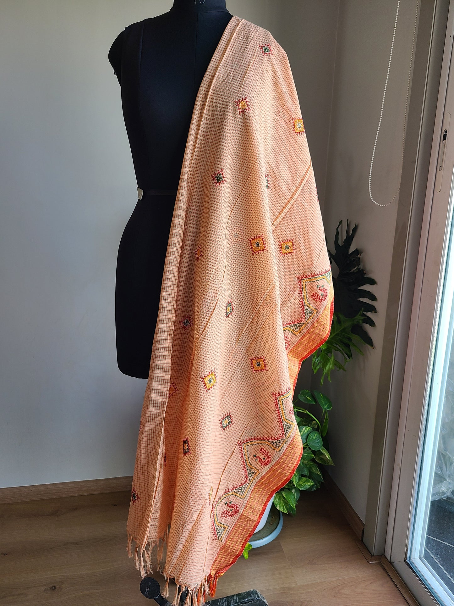 Kasuti embroidery Silk cottton dupatta