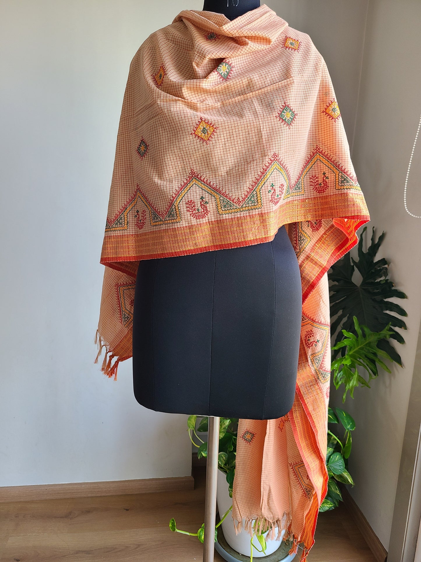 Kasuti embroidery Silk cottton dupatta