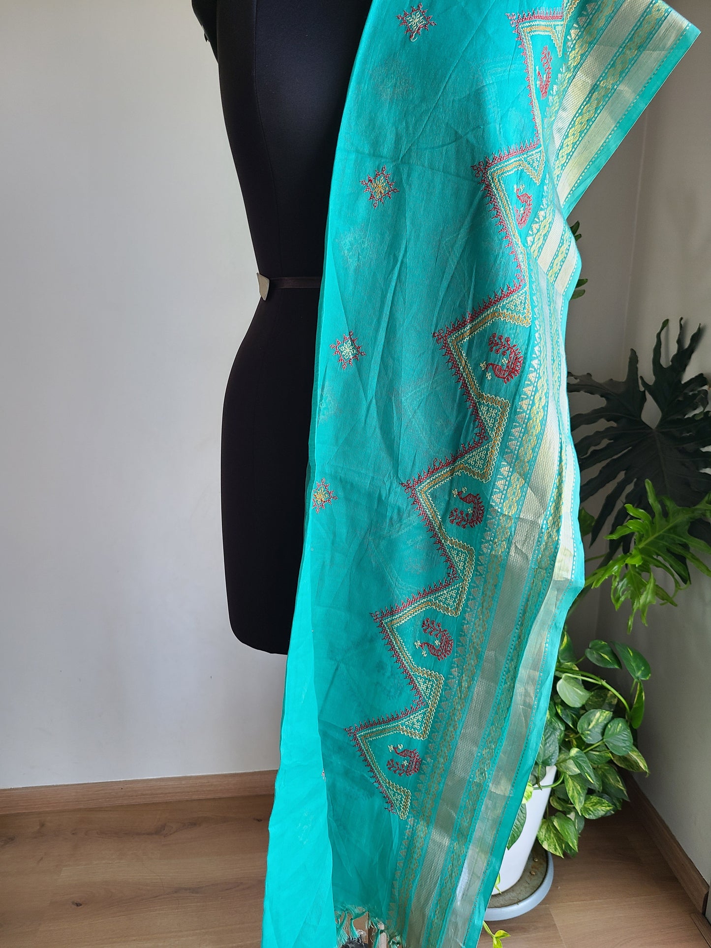 Kasuti embroidery Silk cottton dupatta