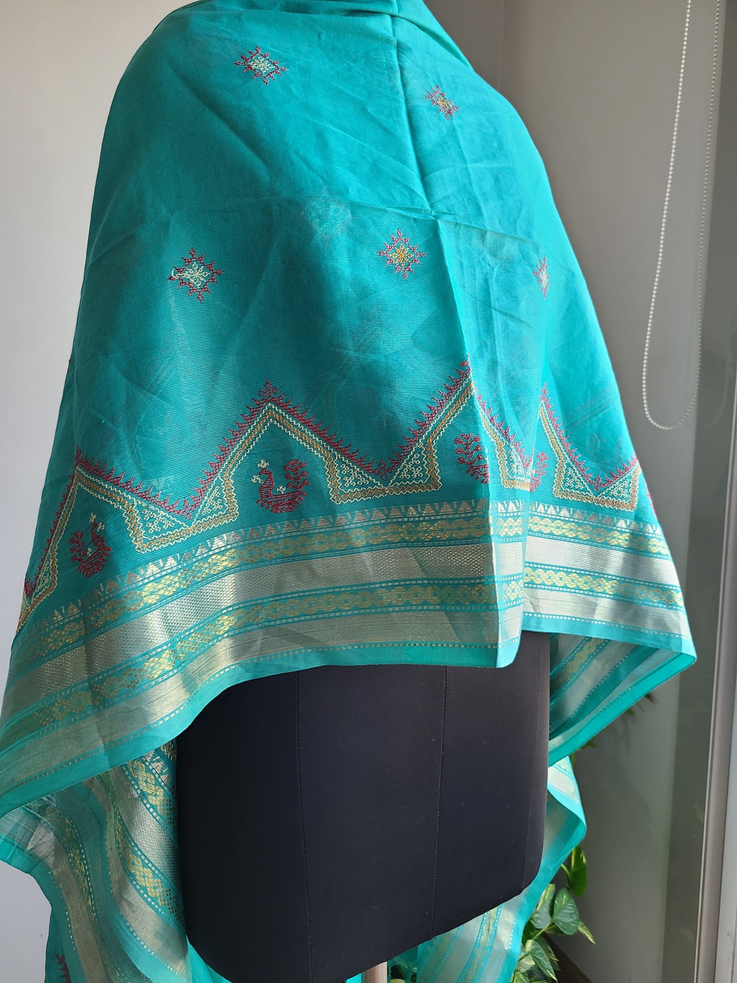 Kasuti embroidery Silk cottton dupatta