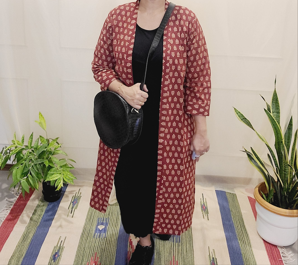 Kutch Leather Sling bag - Rattan style round bag