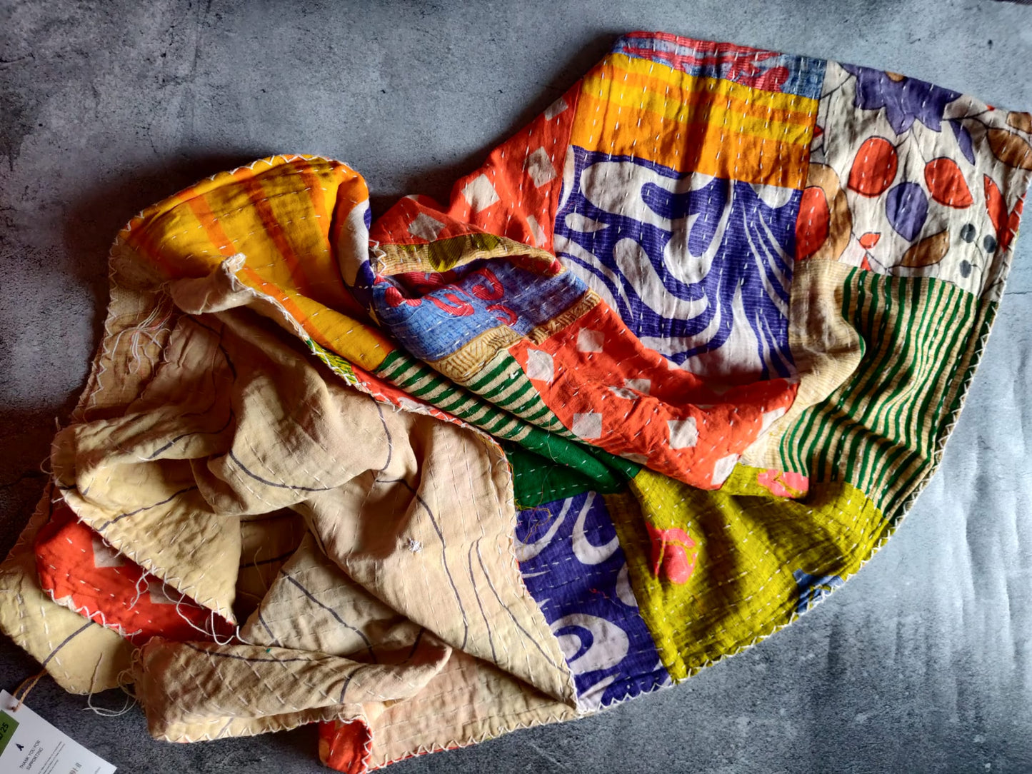 Aparajita Handmade Cotton Kantha Scarf -set of 2 - My Store