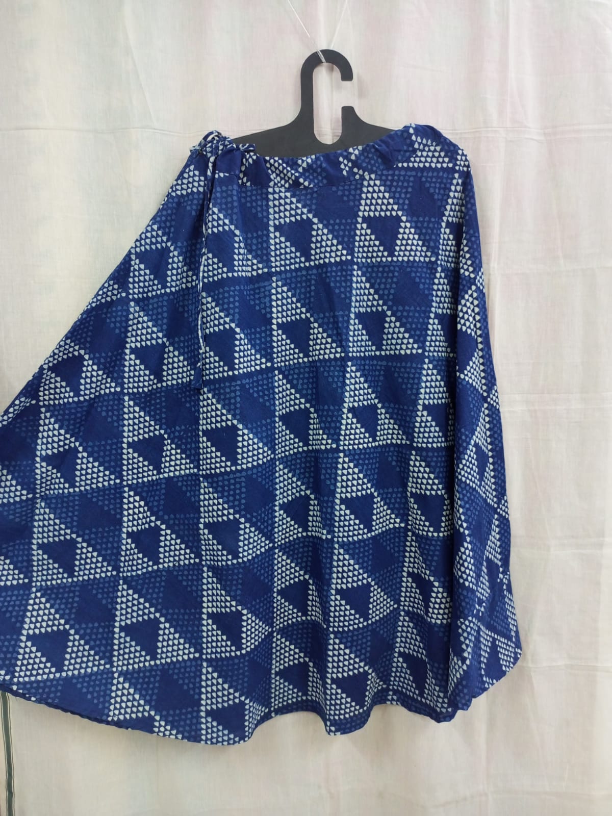 Indigo Cotton Block Printed Skirt