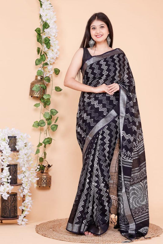 Cotton Linen Saaree