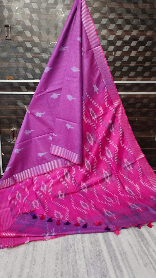 Ikkat- Linen cotton Saree