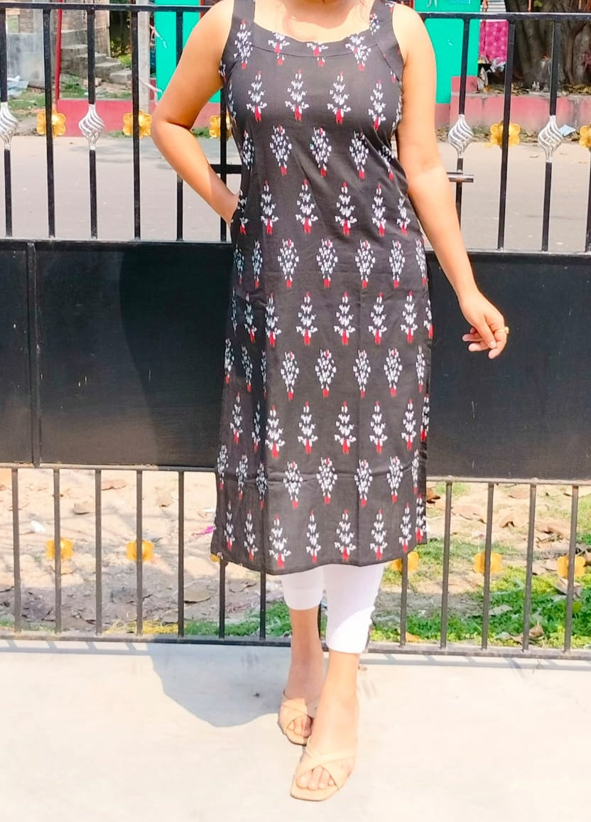 Sundari - Sleevless Long Kurtis (with sleeves attached seperately& pocket) - My Store