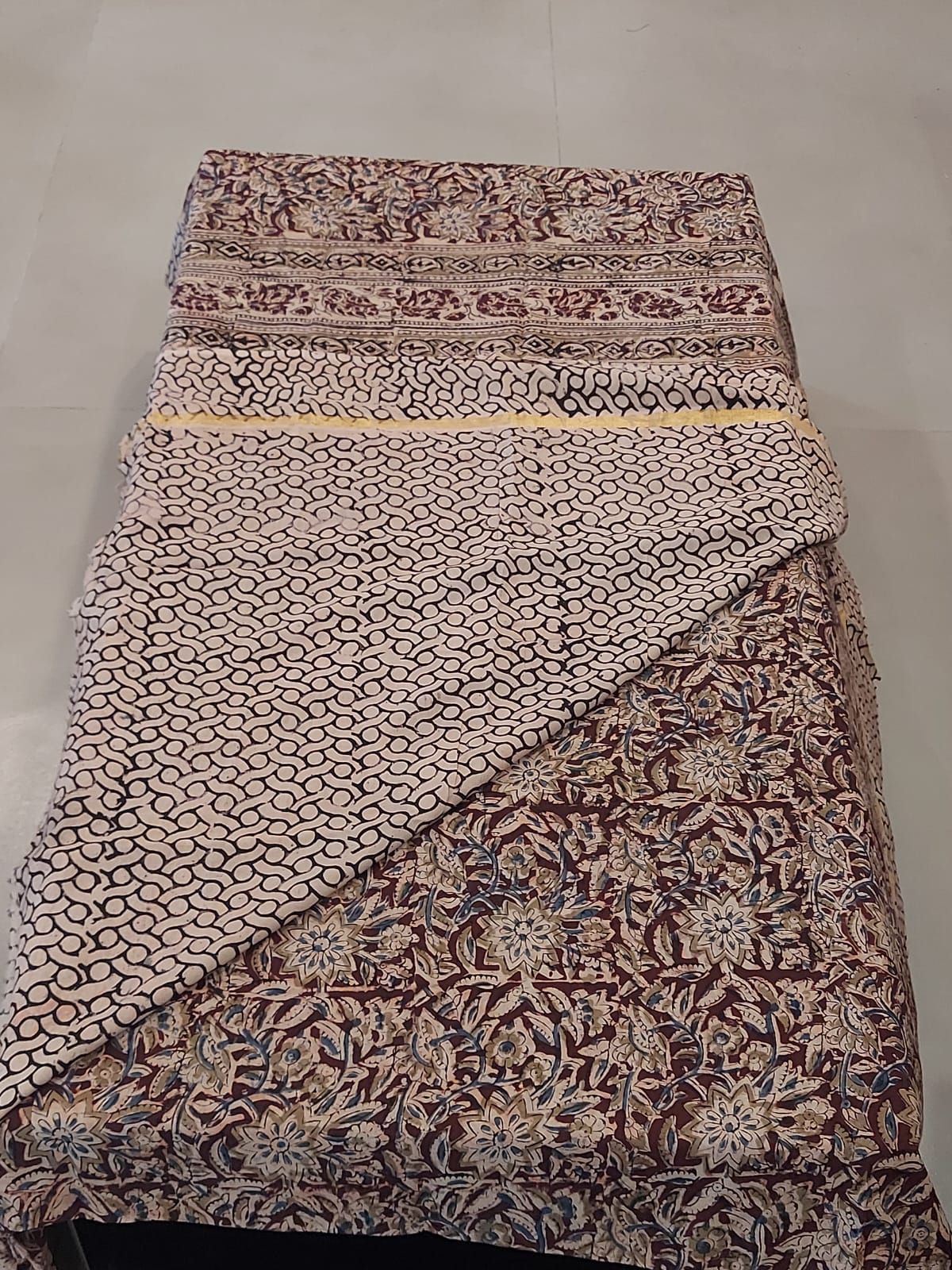 Kalamkari Nellori Silk Saaree with gold stripe