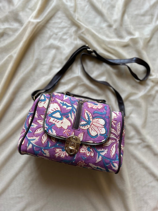 Floral printed Purple vegan sling bags