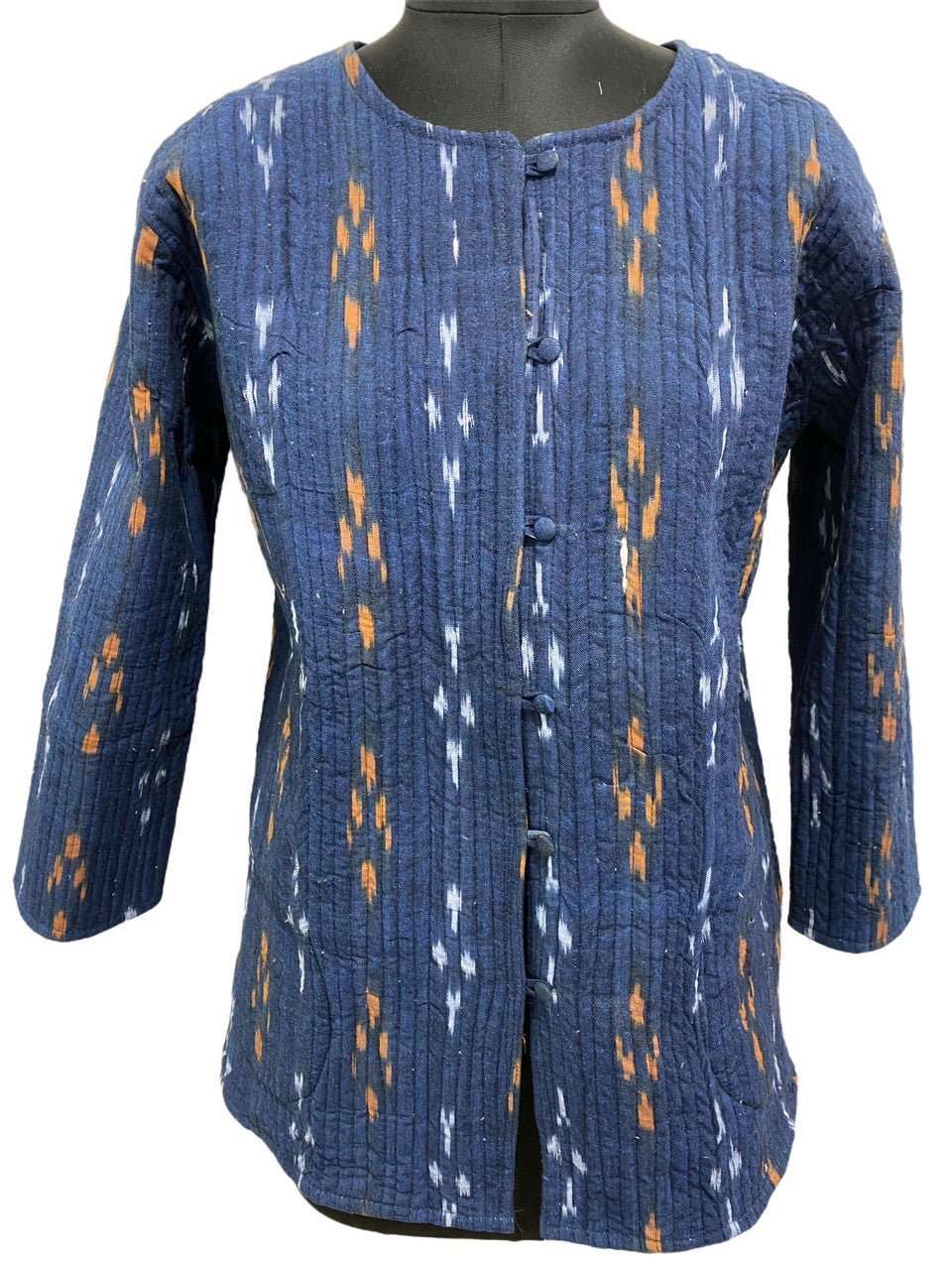 Artisan Crafted Ikat Quilted Jacket: Stylish Warmth for Every Season - Indianidhi