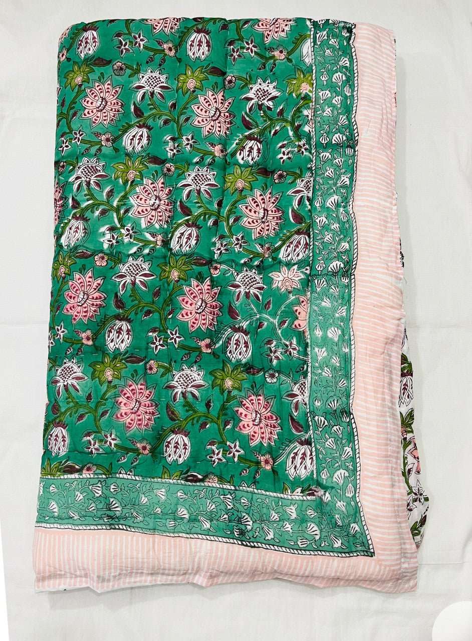 Exquisite Block Printed Rasai from Jaipur - Handcrafted Comfort and Elegance - Indianidhi