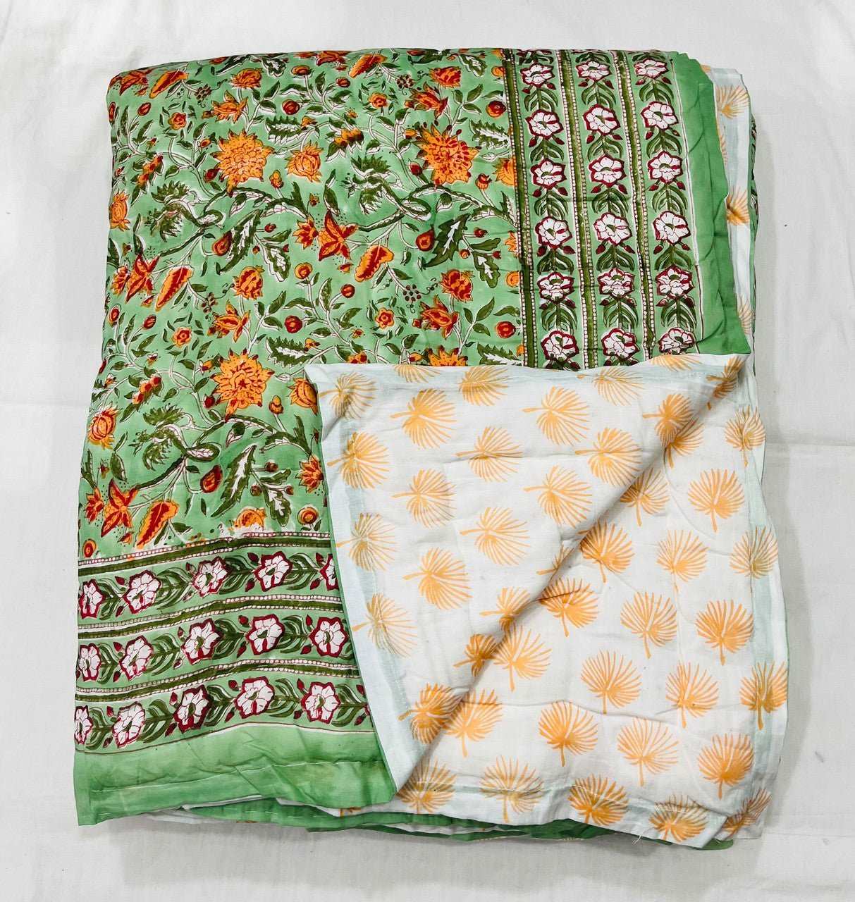 Exquisite Block Printed Rasai from Jaipur - Handcrafted Comfort and Elegance - Indianidhi