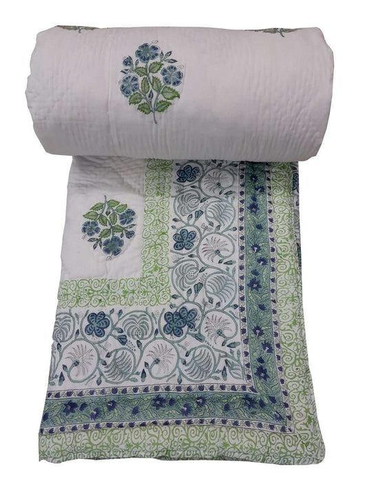 Exquisite Block Printed Rasai from Jaipur - Handcrafted Comfort and Elegance - Indianidhi