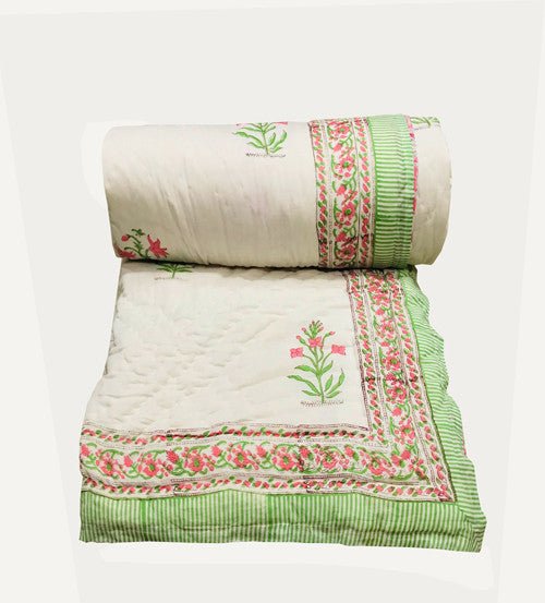 Exquisite Block Printed Rasai from Jaipur - Handcrafted Comfort and Elegance - Indianidhi