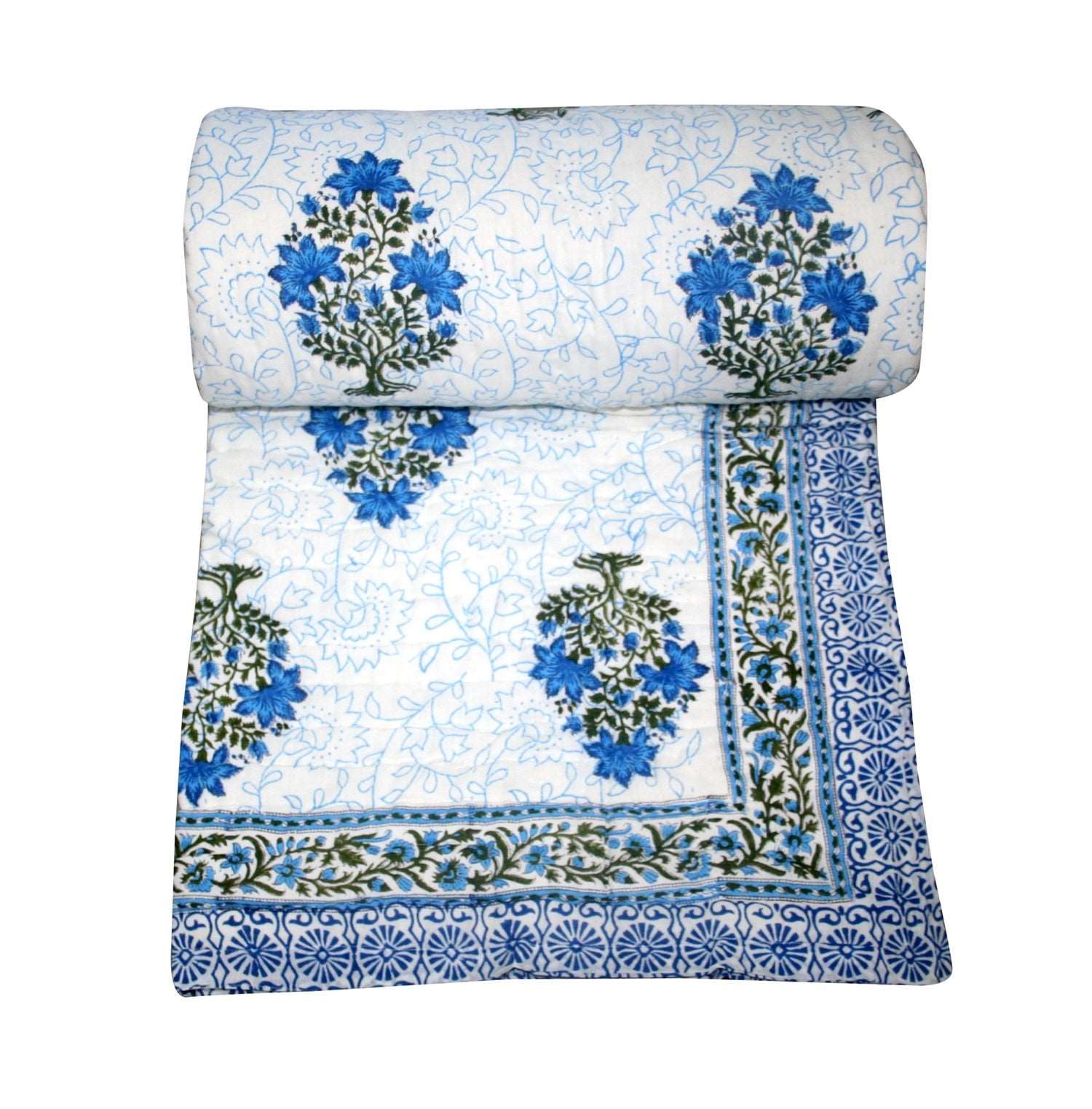 Exquisite Block Printed Rasai from Jaipur - Handcrafted Comfort and Elegance - Indianidhi