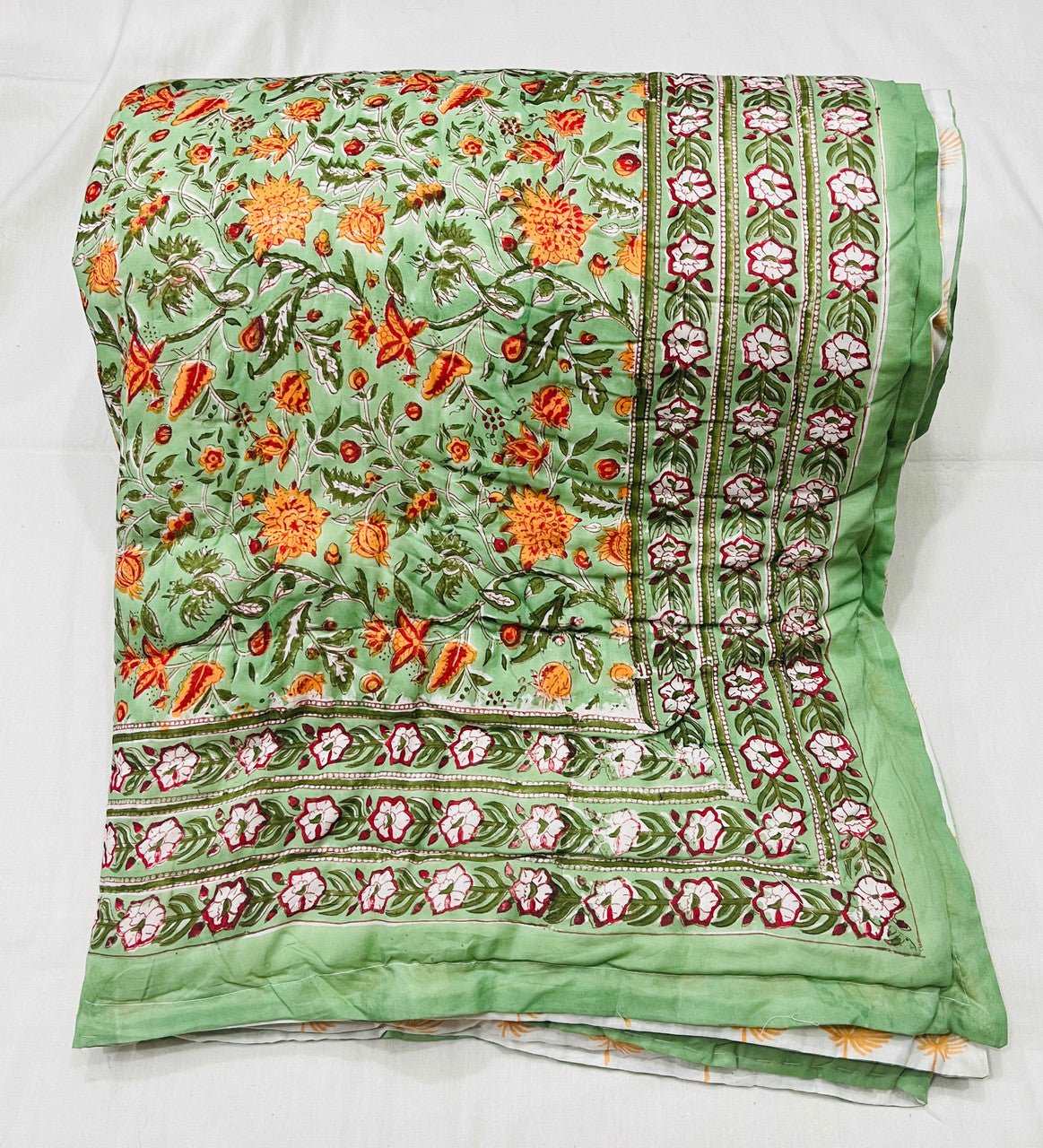 Exquisite Block Printed Rasai from Jaipur - Handcrafted Comfort and Elegance - Indianidhi