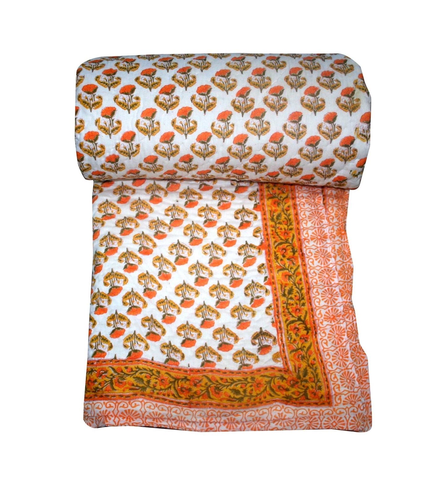 Exquisite Block Printed Rasai from Jaipur - Handcrafted Comfort and Elegance - Indianidhi