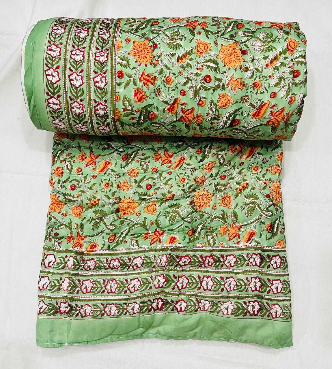 Exquisite Block Printed Rasai from Jaipur - Handcrafted Comfort and Elegance - Indianidhi