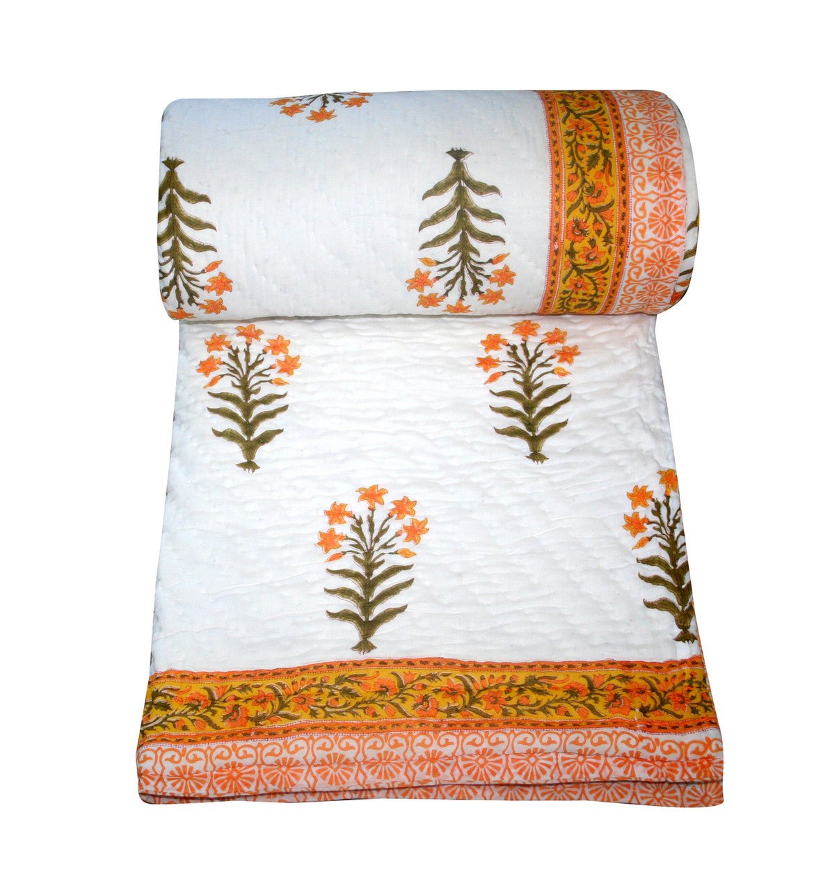 Exquisite Block Printed Rasai from Jaipur - Handcrafted Comfort and Elegance - Indianidhi