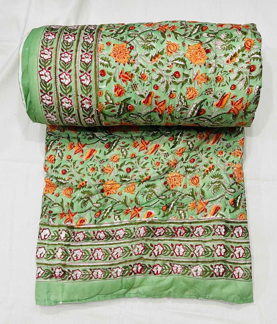 Exquisite Block Printed Rasai from Jaipur - Handcrafted Comfort and Elegance - Indianidhi