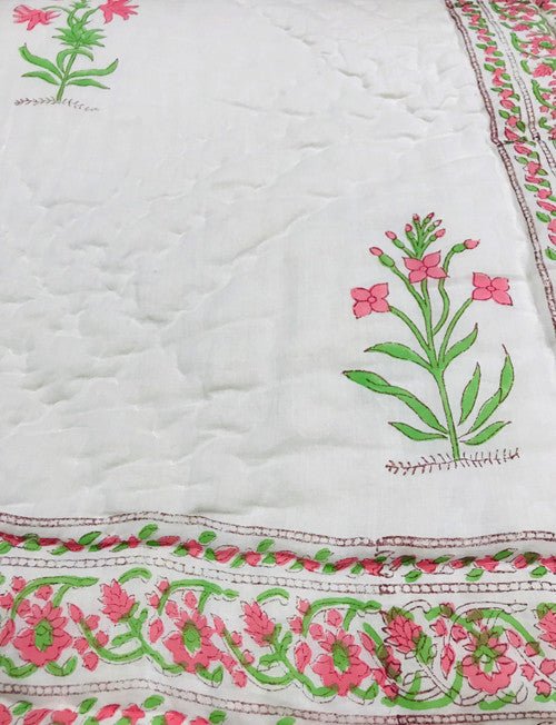 Exquisite Block Printed Rasai from Jaipur - Handcrafted Comfort and Elegance - Indianidhi