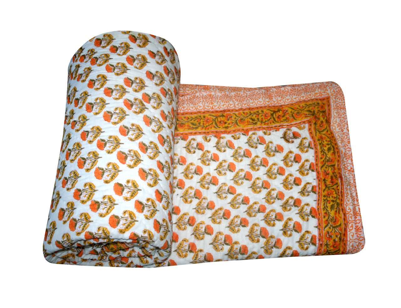 Exquisite Block Printed Rasai from Jaipur - Handcrafted Comfort and Elegance - Indianidhi