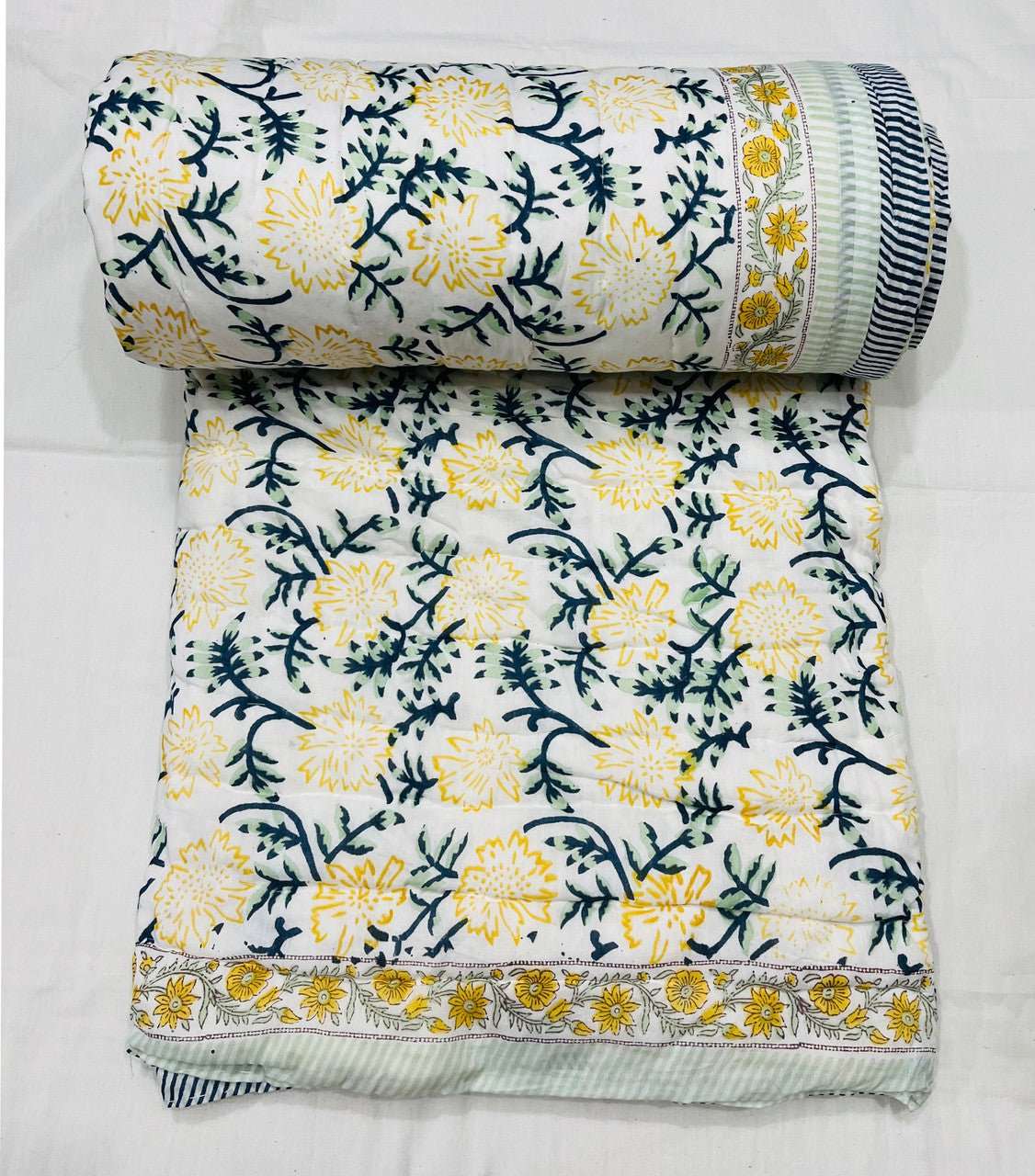 Exquisite Block Printed Rasai from Jaipur - Handcrafted Comfort and Elegance - Indianidhi