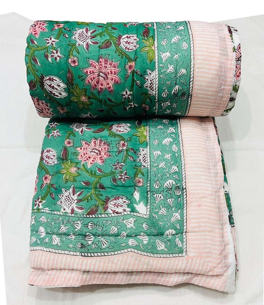 Exquisite Block Printed Rasai from Jaipur - Handcrafted Comfort and Elegance - Indianidhi