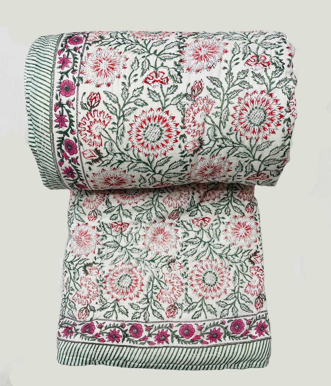 Exquisite Block Printed Rasai from Jaipur - Handcrafted Comfort and Elegance - Indianidhi