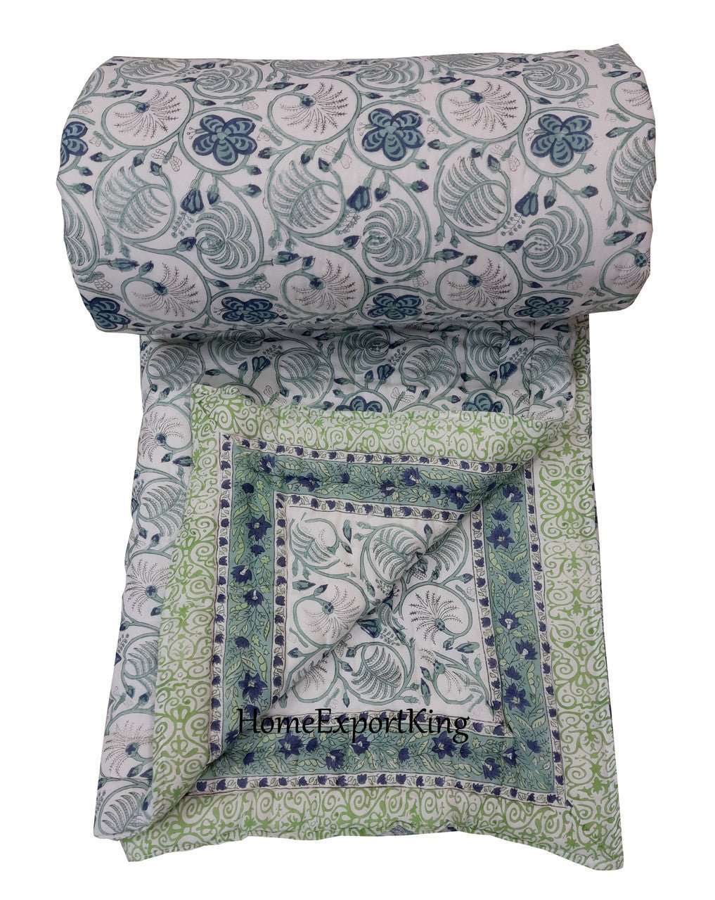 Exquisite Block Printed Rasai from Jaipur - Handcrafted Comfort and Elegance - Indianidhi