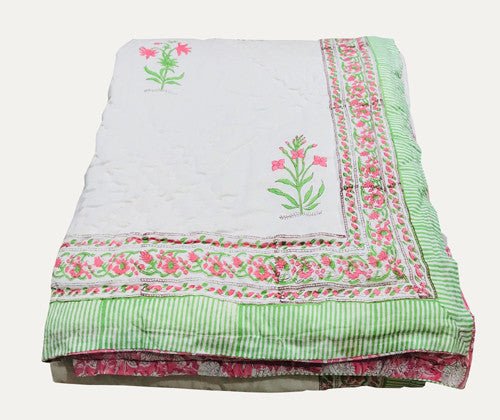 Exquisite Block Printed Rasai from Jaipur - Handcrafted Comfort and Elegance - Indianidhi