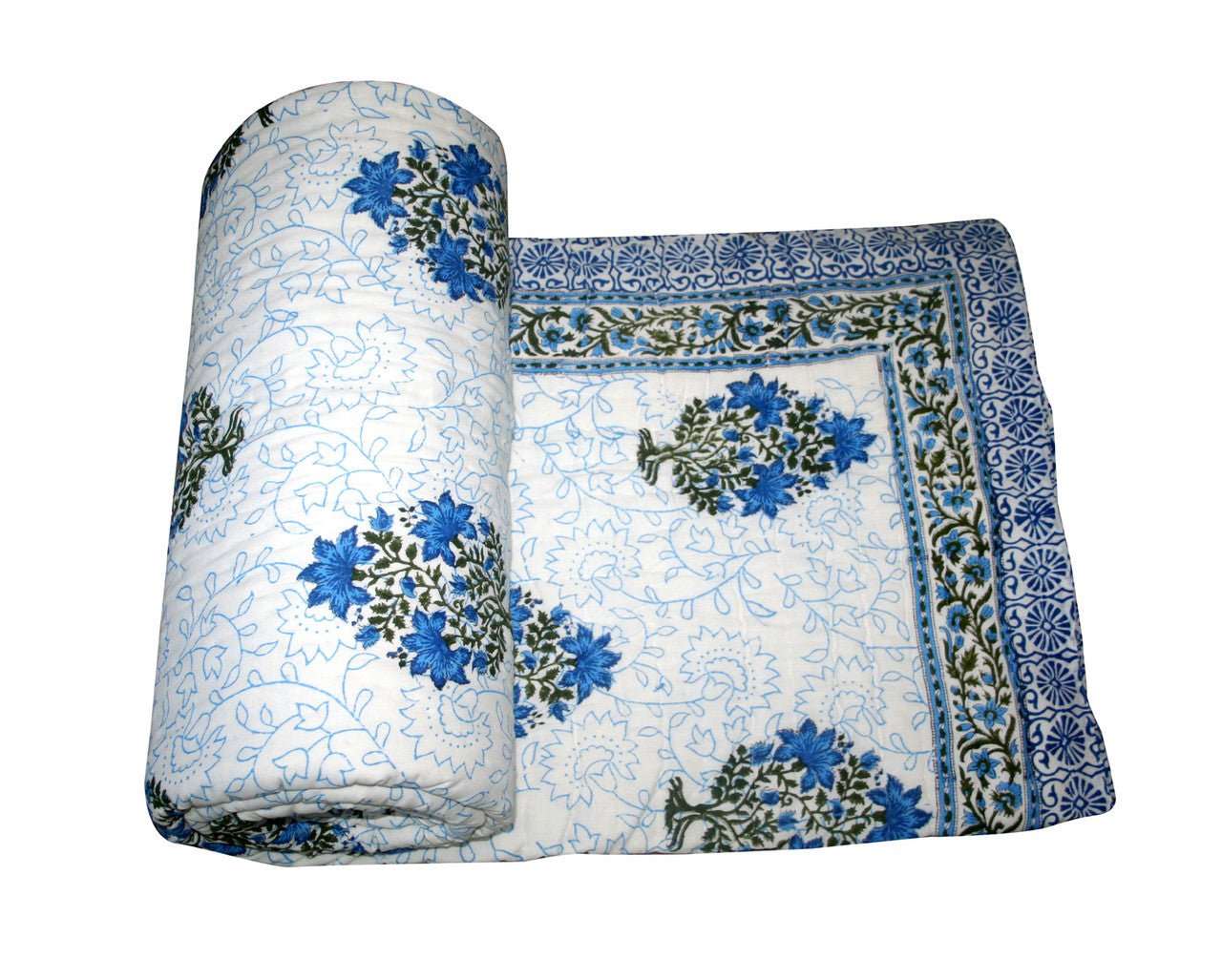 Exquisite Block Printed Rasai from Jaipur - Handcrafted Comfort and Elegance - Indianidhi