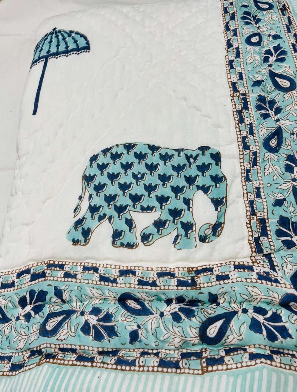 Exquisite Block Printed Rasai from Jaipur - Handcrafted Comfort and Elegance - Indianidhi