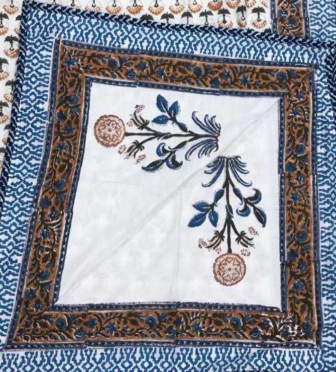 Exquisite Hand Block Printed Dohar Blanket - Traditional Artistry for Comfort - Indianidhi