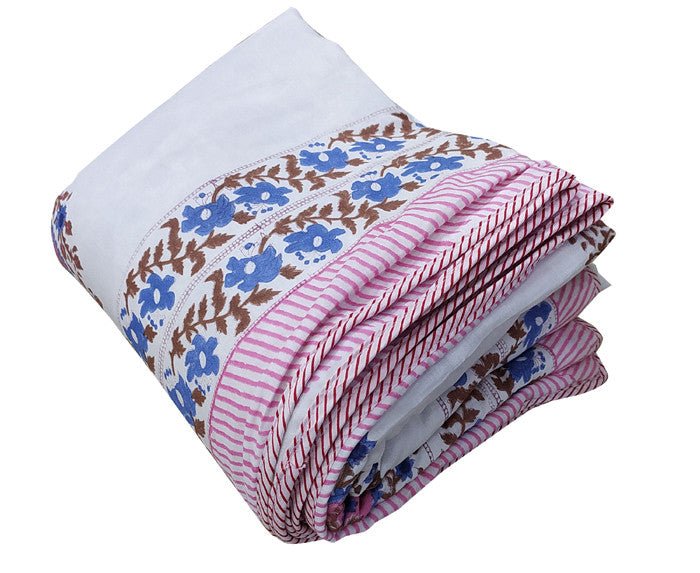 Exquisite Hand Block Printed Dohar Blanket - Traditional Artistry for Comfort - Indianidhi