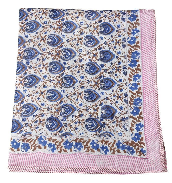 Exquisite Hand Block Printed Dohar Blanket - Traditional Artistry for Comfort - Indianidhi