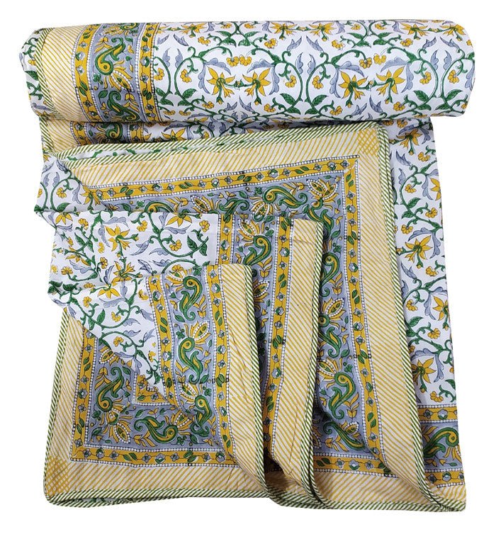 Exquisite Hand Block Printed Dohar Blanket - Traditional Artistry for Comfort - Indianidhi