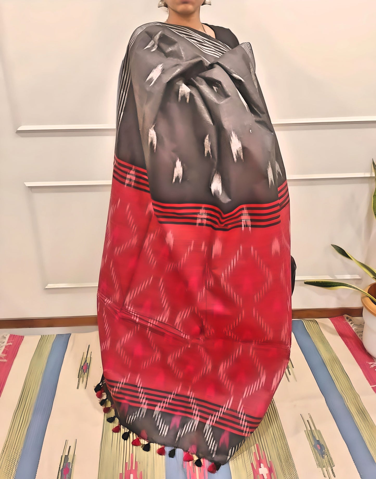 Ikkat- Linen cotton Saree