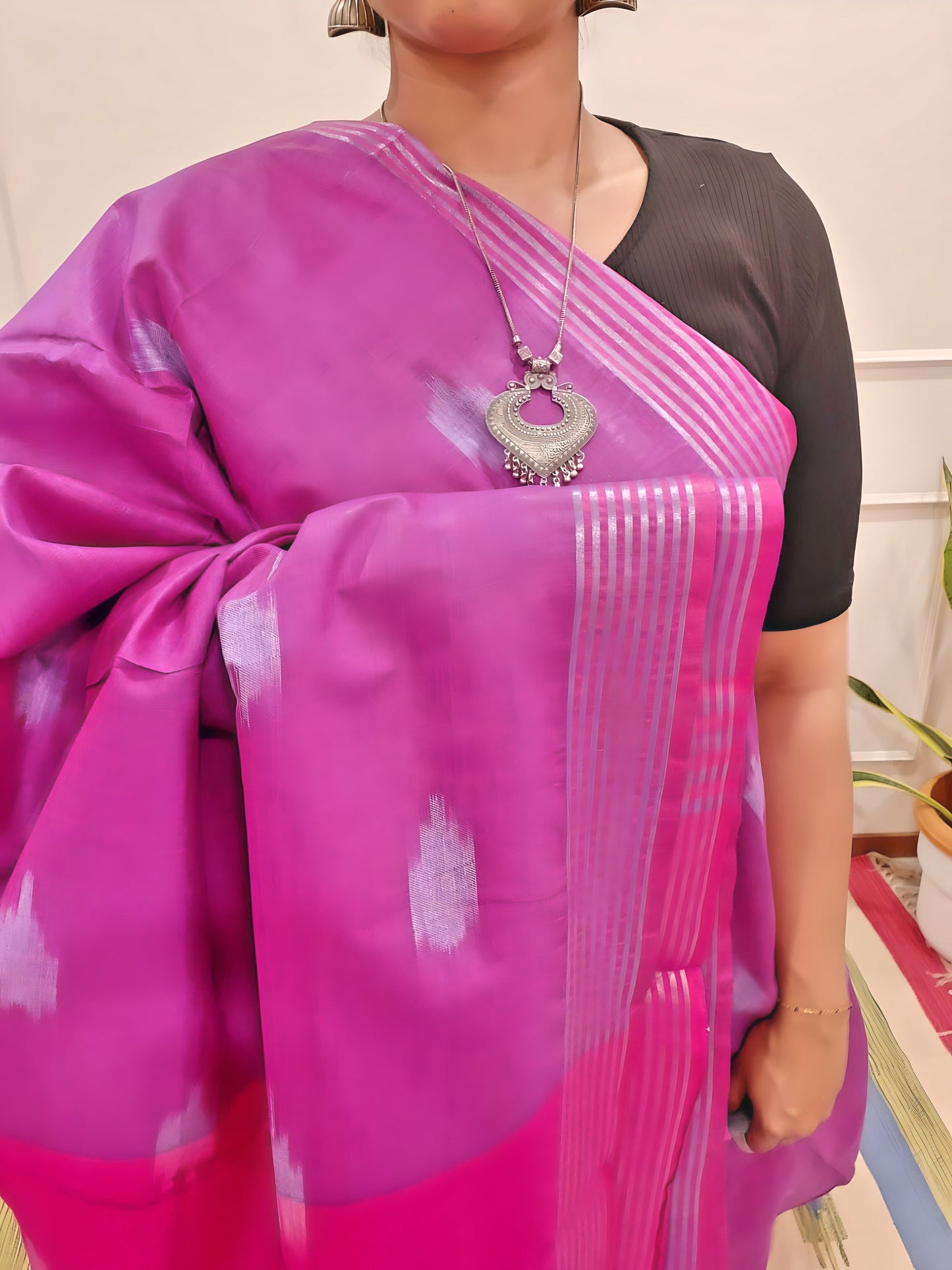 Ikkat- Linen cotton Saree