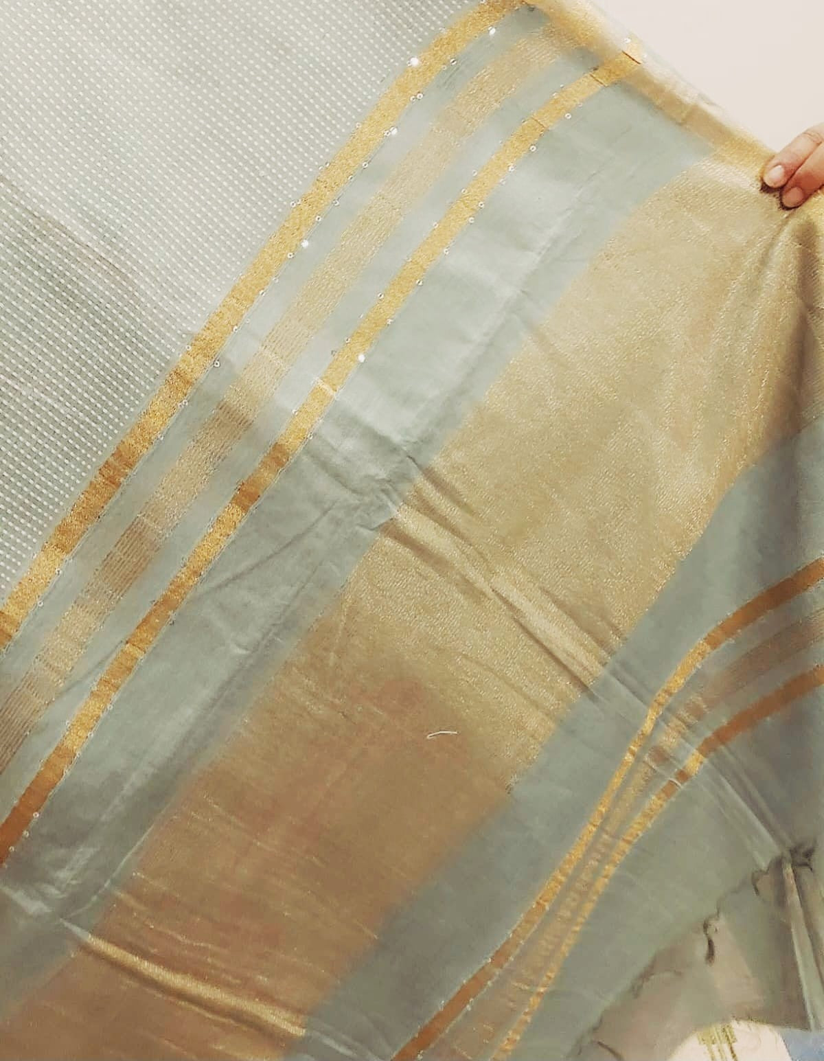 Pastel Orange Katan Silk Saree