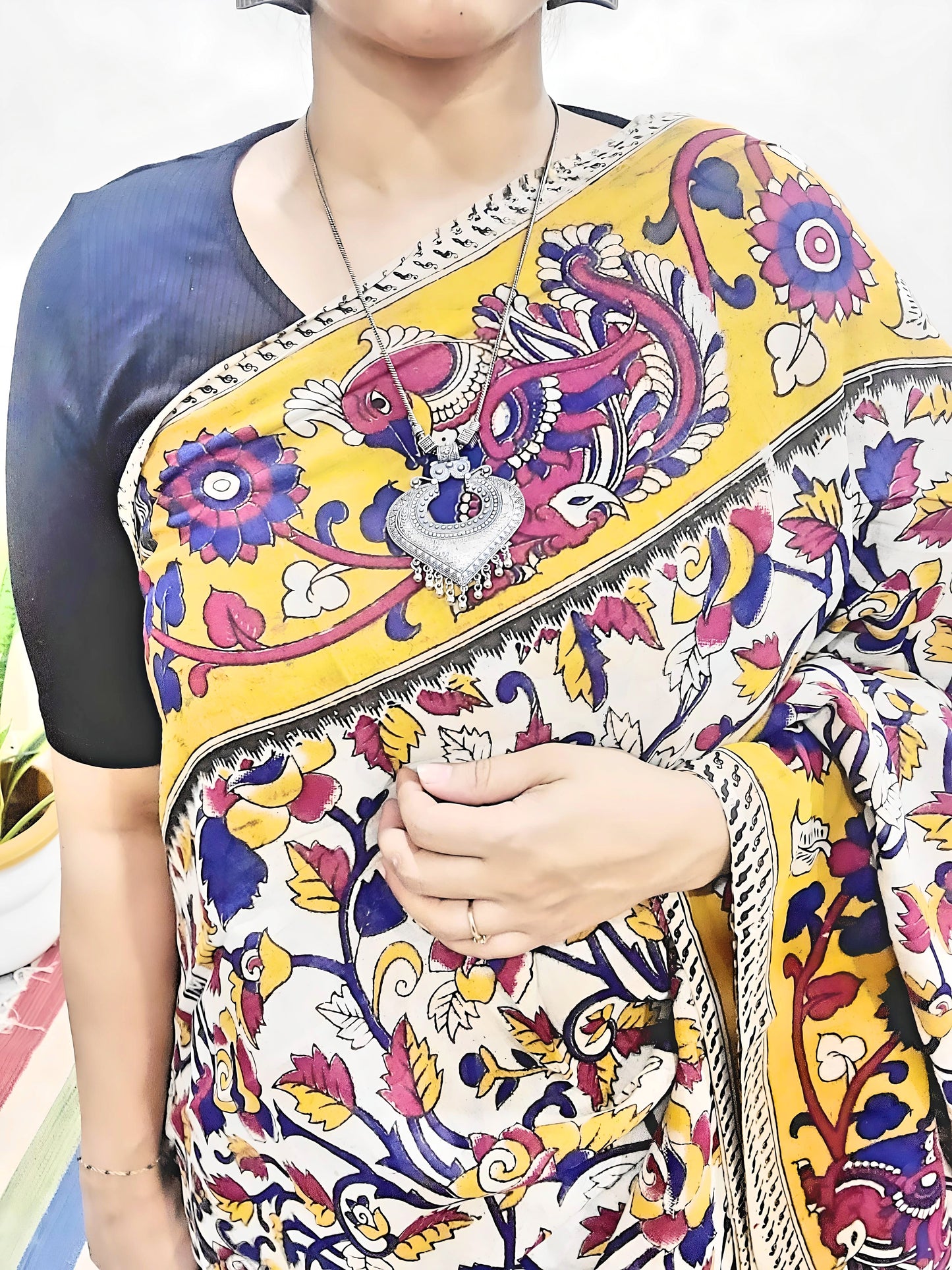 Kalamkari hand Printed pure Cotton Saaree