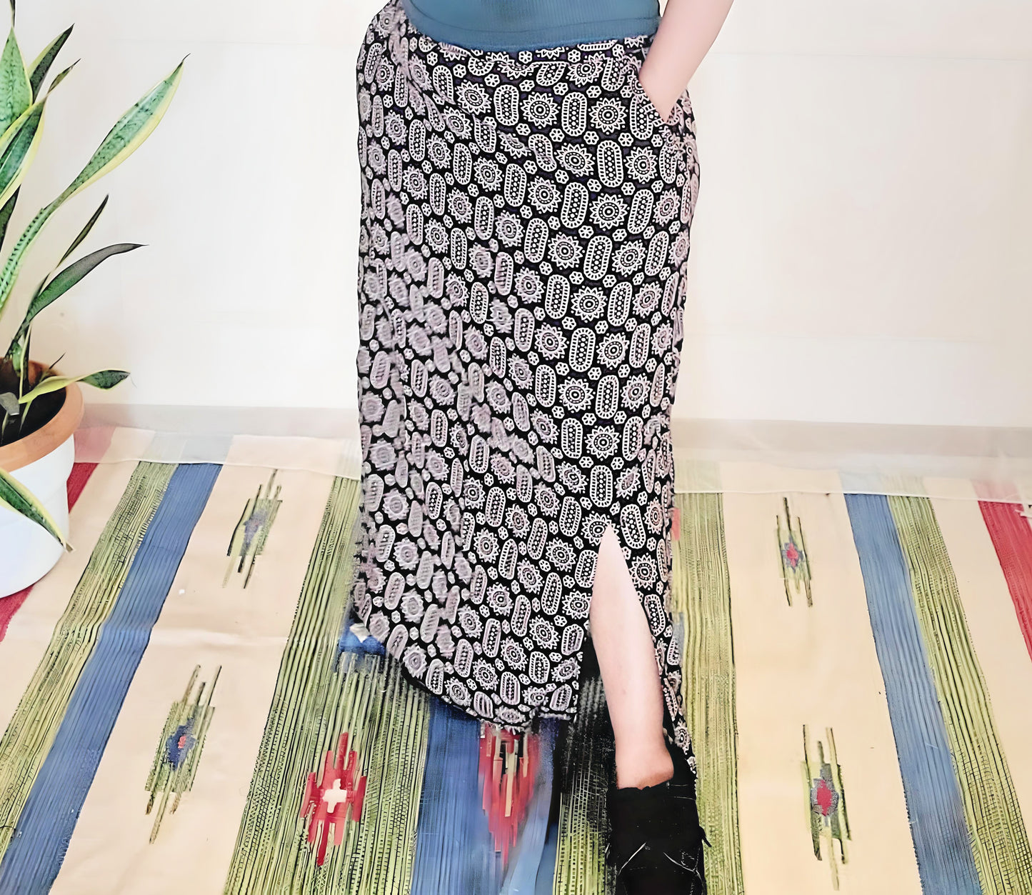 Printed Pencil Skirt